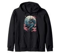 Drago Blu Cherry Blossom Giappone Estetico Drago Giapponese Felpa con Cappuccio