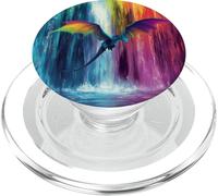 Drago celtico arcobaleno fantasy in volo colorato PopSockets PopGrip per MagSafe