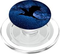 Drago che vola attraverso il cielo notturno dello spazio PopSockets PopGrip per MagSafe