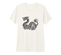 Drago Cinese Anno del Drago Nuvole Zodiaco Maglietta Premium