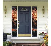 Drago cinese Appeso Porta Banner Primavera Estate Benvenuto Portico Banner Buon Compleanno Festa Banner Foto Sfondo Portico Segno Porta Anteriore Segni Per Yard Indoor Outdoor Decor