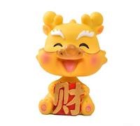 Drago cinese in resina, decorazione per auto con testa che scuote la testa, per l'anno del drago 2024 (C)