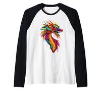 Drago Creatura Mitica Amo i Draghi Drago Divertente Drago Maglia con Maniche Raglan