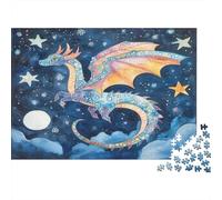 Drago dai mille fiori, Acquerello Puzzle Sostenibili Con Motivi Per Adulti Da Gioco in Legno Di Alta Qualità 1000pcs (75x50cm)