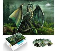Drago della Natura Verde puzzle 1000 pezzi per adulti Giocattoli che creano dipendenza e sfidano l'intelligenza del cervello Decorazione d'arte per la casa 38x26cm
