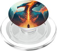 Drago di fuoco ardente dell'invincibilità PopSockets PopGrip per MagSafe