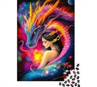 Drago di Fuoco Fantasia Puzzle 1000 Pezzi Puzzle per Adulti Immagine Artistica Colorata Relax Decorazione Regalo Casa 70x50cm/1000pcs