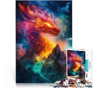 Drago di fuoco sopra le montagne Puzzle da 1000 pezzi per adolescenti Gioco di famiglia antistress sfida difficile Decorazioni e regali unici per la casa 38x26cm