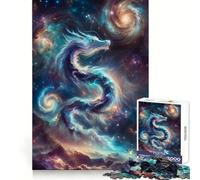 Drago di polvere di stelle celeste,puzzle da 1000 pezzi per adulti,allenamento della memoria,evasione rilassante,taglio perfetto,sorpresa di Natale (38x26cm)