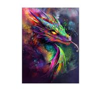 Drago Dipingere con i Numeri Adulti Fantasia Dipingere con i Numeri Bambini 50 x 70 CM, Kit Pittura Adulti con Colore Canvas per Quadri Moderni Soggiorno Decorazioni Parete Regalo Donna 2YH-13756