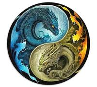 Drago Doppio Puzzle 1000 Pezzi Puzzle 1000 Pezzi Tondo Carta per Adulti Scena Fuoco Acqua Gioco di Puzzle Focus Relax Decorazione Casa