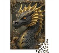 Drago Dorato Puzzle per Adulti Puzzle 1000 Pezzi Stile Artistico Antico Gioco di Puzzle 1000 Pezzi Relax Arredo Regalo 52x38cm/1000pcs