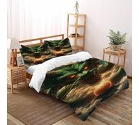 Drago Dragon Ball Set Di Biancheria Da Letto Per 3 Pezzi Con Stampa 3D Fantasy SkyMythBeast Incluso Copripiumino Con 2 Federe in Microfibra Morbida E Leggera Double（200x200cm）