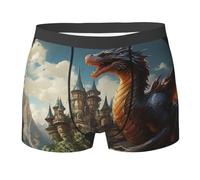Drago E Castello Medievale Magico Colorato Uomo Mutande Moda Boxer Aderenti Classico Boxer Shorts S
