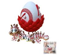 Drago e uovo da baseball Flexi, uovo di drago stampato in 3D con drago alato articolato all'interno, giocattolo fidget stile palla sportiva for gli amanti dello sport(Green)
