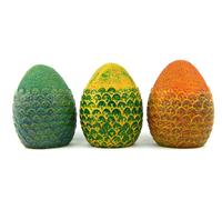 Drago Egg 4.5-Inch Solido Resina Fermacarte Elica Repliche - Set Di 3 - Rosso