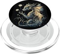 Drago fantasy con dente di leone per un fascino affascinante PopSockets PopGrip per MagSafe