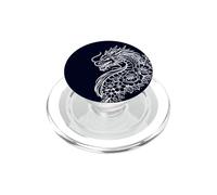 Drago Fiori Line Art Minimalista Bianco Splash PopSockets PopGrip per MagSafe