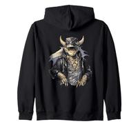 Drago Fresco con Giacca di Pelle Felpa con Cappuccio