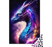 Drago Galattico Puzzle 1000 Pezzi per Adulti Carta Gioco di Puzzle 1000 Pezzi Arte Notturna Relax Famiglia 52x38cm/1000pcs
