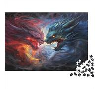 Drago ghiaccio Puzzle 1000 Pezzi In Duello drago puzzle in Cartone Premium, Un Gioco Di Puzzle Per Disintossicazione Digitale, Ideale Per Giochi Di Puzzle Da Viaggi