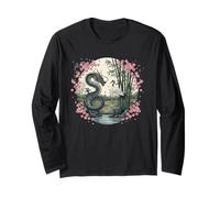 Drago Giapponese E Gru Cherry Blossom Maglia a Manica