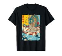 Drago Giapponese Ryu Mangia Ramen Anime Divertente Noodles Bowl Maglietta