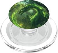 Drago - Il maestoso guardiano della foresta incantato emerge nel verde PopSockets PopGrip per MagSafe