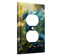 Drago Luce Interruttore Piastra di Copertura Floreale Mosca Dinosauro Fresco Animale Foresta Paesaggio Natura Blu Verde Giallo Policarbonato (PC) Decorazione Cucina Camera Parete Presa Elettr