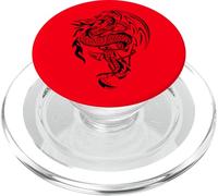 Drago marino sputafuoco con ancora illustrazione PopSockets PopGrip per MagSafe