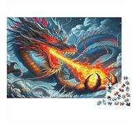 Drago Mitico Puzzle 1000 Pezzi Carta per Adulti Stile Arte del Fuoco Puzzle per Adulti Puzzle per Famiglia Relax Regalo 70x50cm/1000pcs