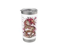 Drago Mitologia giapponese Sakura Drago giapponese Bicchiere termico in acciaio inox doppia parete