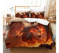Drago mitologico Copripiumino Per Stampa 3D Flame Con Chiusura A Zip Morbido E Resistente Decorazione Elegante Per Camera Da Letto King（220x240cm）