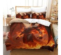Drago mitologico Copripiumino Stampato in 3D Copripiumino Flame Con Chiusura A Zip Morbido E Resistente Decorazione Elegante Per Camera Da Letto Double（200x200cm）
