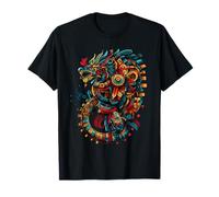 Drago mitologico messicano Maya Serpente Piumato Azteco Maglietta