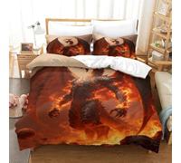 Drago mitologico Stampa 3D Copripiumino Set Di Biancheria Da Letto Da 3 Pezzi Flame Con Chiusura A Zip Perfetto Per Coppie E Adulti Super King（260x220cm）
