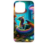 Drago nella foresta dei funghi Custodia per iPhone 15 Pro Max