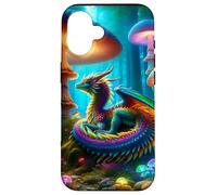 Drago nella foresta dei funghi Custodia per iPhone 16