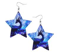 Drago nella foresta Orecchini in pelle a forma di stella Orecchini pendenti semplici da donna per lei