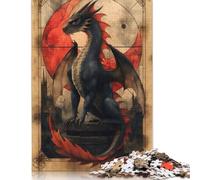 Drago nero e rosso 1000 pezzi puzzle per adulti puzzle 1000 pezzi puzzle adulti regali 1000 pezzi (75 x 50 cm)