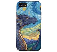 Drago Notte Stellata Stile Pittura Van Gogh Art Fantasy Custodia per iPhone SE (2020) / 7/8