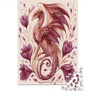 Drago occidentale, cristalli e fiori,Puzzle Per Adulti 70x50cm/1000pcs,Giochi Di Sfida
