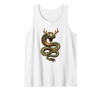 Drago Orientale Serpente Folk Art Mitico Creatura Canotta