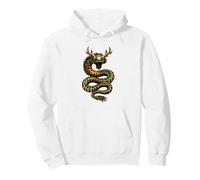 Drago Orientale Serpente Folk Art Mitico Creatura Felpa con Cappuccio