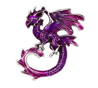 Drago Pin Drago Spilla | Spilla a D smaltata per le donne Spilla smaltata Spilla in lega spilla di creativa versatile per giacche baveri abiti borse zaini, Consulte la descripción, Vedere la