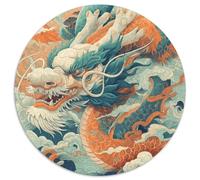 Drago, puzzle a cerchio da 1000 pezzi, per adulti e bambini, dai 14 anni in su, sfida carina e fresco, 1000 pezzi (67,5 x 67,5 cm)