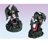 Drago resina con led e cristallo cm. 23