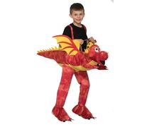 Drago Rosso Deluxe Bambino Cavalcabile Costume