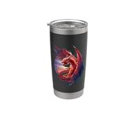 Drago rosso fresco Bicchiere termico in acciaio inox doppia parete