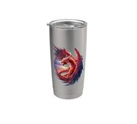 Drago rosso fresco Bicchiere termico in acciaio inox doppia parete